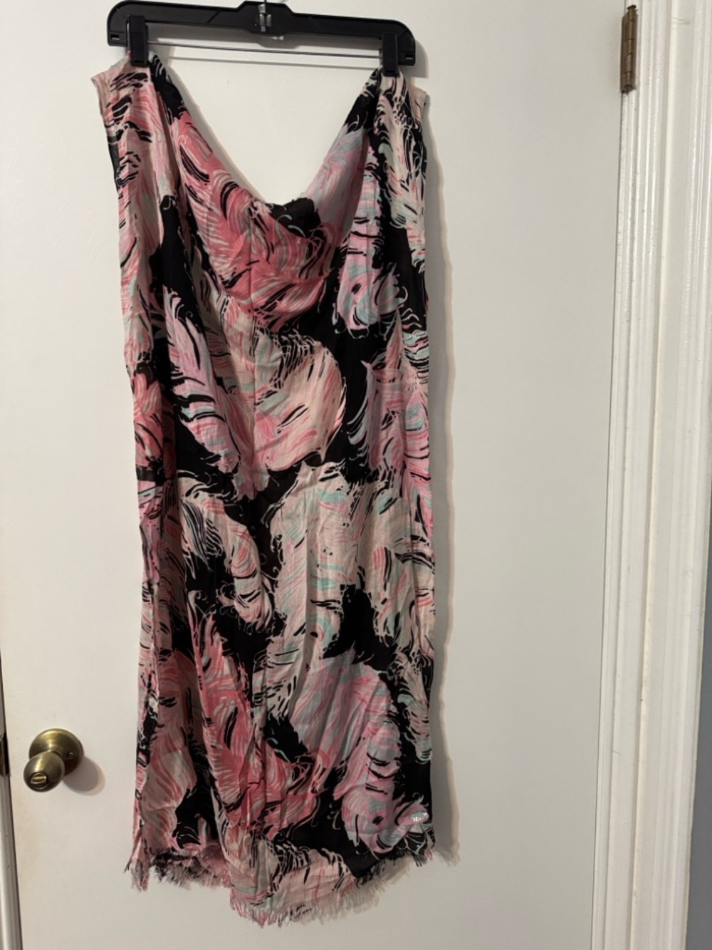 kate spade Pink Black Swirl Lightweight Scarf Wrap